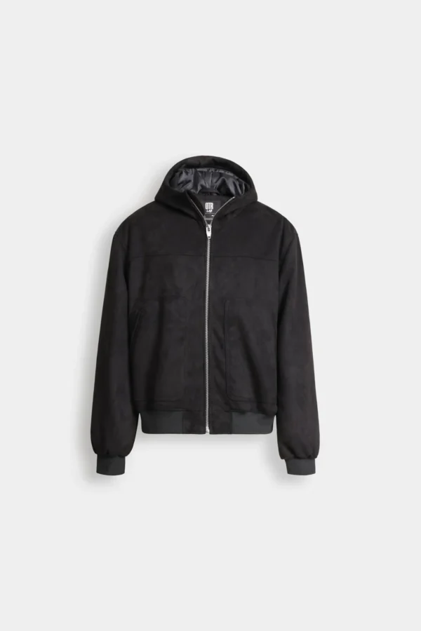 Suede Jacket with Hood